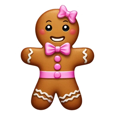 gingerbread man with a pink bow  sticker