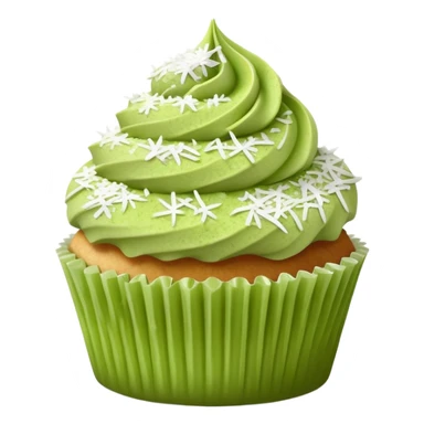 Shredded coconut cupcake dusted with green powder  sticker