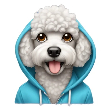 Poodle wearing a hoodie sticker