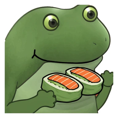 Piece of sushi, eating a whale sticker