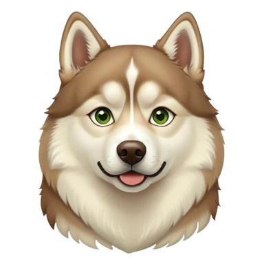 Brown Siberian husky with a cream band and green eyes  sticker