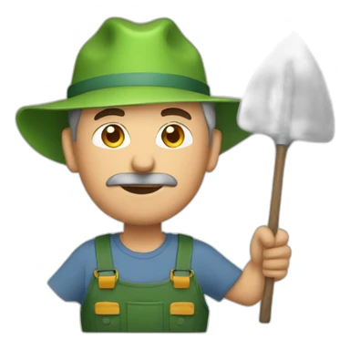 middle aged man gardener sticker