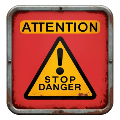 attention stop danger!! entry forbidden sticker