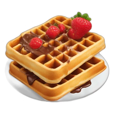 Waffel mit erdbeeren und Nutella sticker