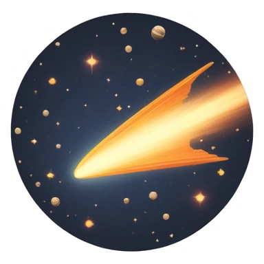 Vintage Planet comet streak motion blur sticker