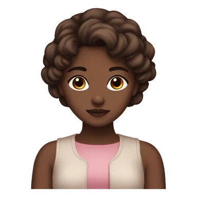 Earthy brown, deep dark brow  hair, feminine, pink, girl, angelic sticker