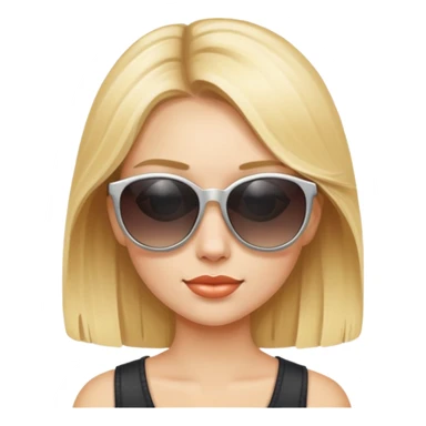 blonde girl sunglasses ￼ sticker