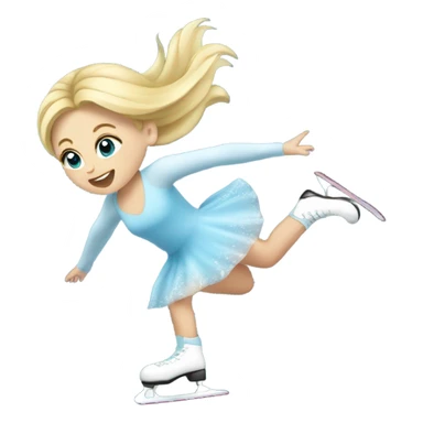 Blonde girl falling ice skating sticker
