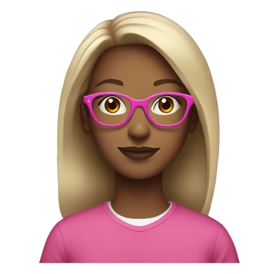 A teen girl wearing pink glasses  sticker