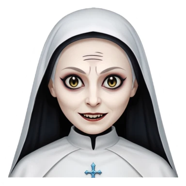 create an evil nun emoji based on valak from the conjuring sticker