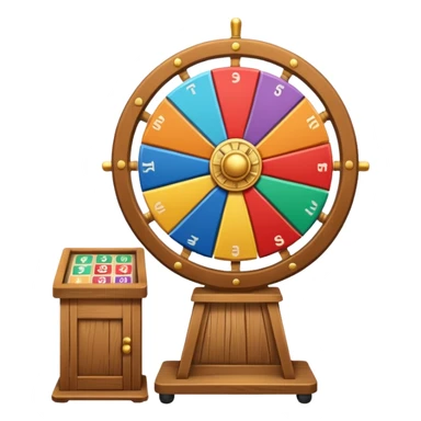 wheel of fortune, large, at booth sticker