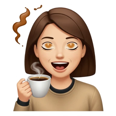 Spitting coffee while laughing sticker