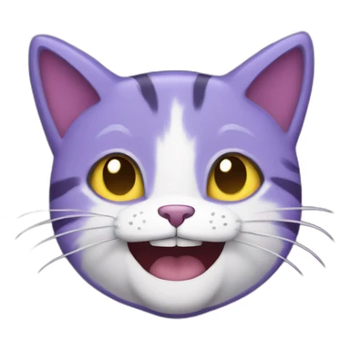 Purple cat psycho smile sticker