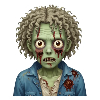 curly haired zombie sticker