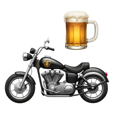 We're creating a quiz for a New Year's Eve team. The idea is that people have to guess which emoji belongs to which person from three emojis. Now it's up to you to make one whole emoji from the following three emojis.  🏍🎸🍻 sticker