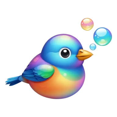 bird blowing bubbles sticker