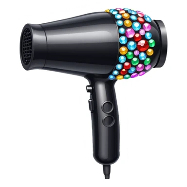 black blow dryer covered in gems sticker