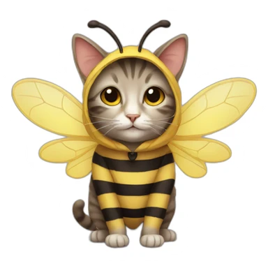 cat in a bee costume sticker
