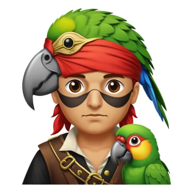 pirate with eye patch and parrot sticker