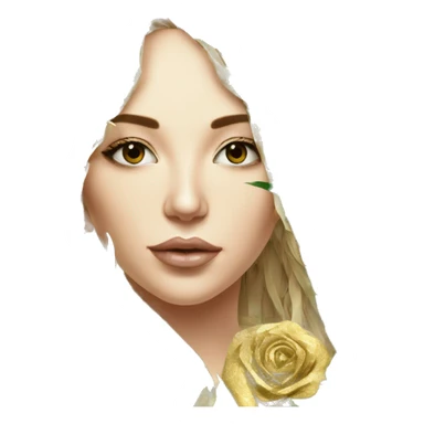  Hemp 420 lady face melting gold drizzle kintsugi palm leaves tropical made of 420 origami newspaper roses hemp leaves lantern fairy lights burning paper and hemp leaves in hair sticker