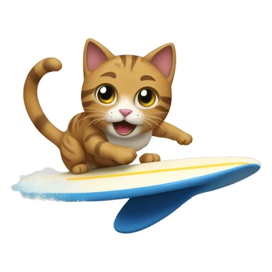 A cat surfing sticker