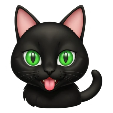 A black cat with its tongue out sticker