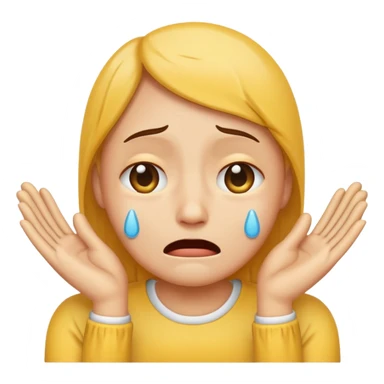 crying emoji with hands to the sides  sticker