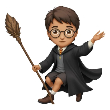 Harry potter flying on a broomstick sticker