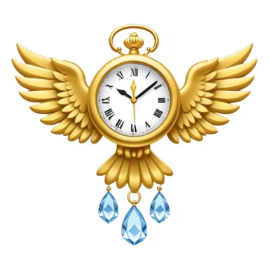 Emoji del signo Lúmiar: un reloj luminoso con alas, colores dorado y blanco, estilo minimalista, sensación de claridad, intuición y calma.”
 sticker