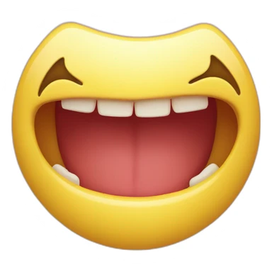 a yellow smiley with half of teeth showing to the side of mouth while second part of the mouth is closed sticker