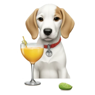 Bosch, white and tan puppy sippy a cocktail  sticker