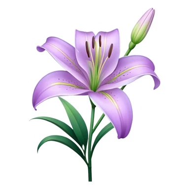 single Light Purple Lily
, straight stem sticker