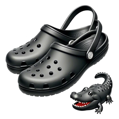 Black crocs with silver charms sticker