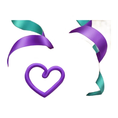 Cookie heart with purple teal awareness ribbon loop sticker