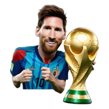 lionel messi with the world cup sticker