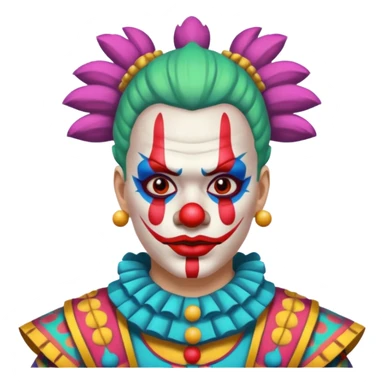 clown, wearing mayan samurai custome sticker
