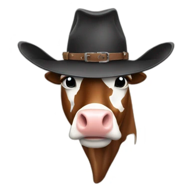 Vache avec un chapeau de cowboy sticker