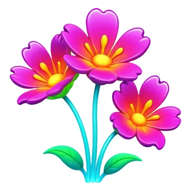  melting neon flowers  sticker