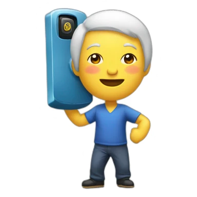 Chinois qui fait un téléphone sticker