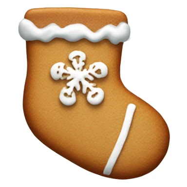 frosted gingerbread cookie shaped like a winter sock sticker
