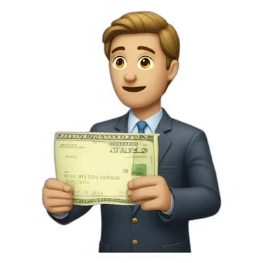 Bank clerk refusing a check sticker