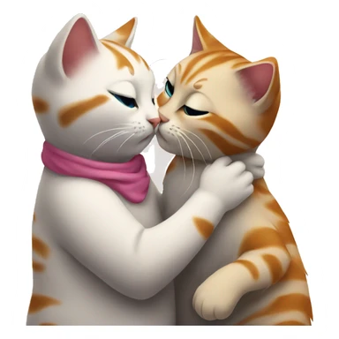 cat kisses cat sticker