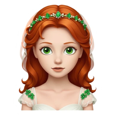 Redhead bride with green eyes sticker