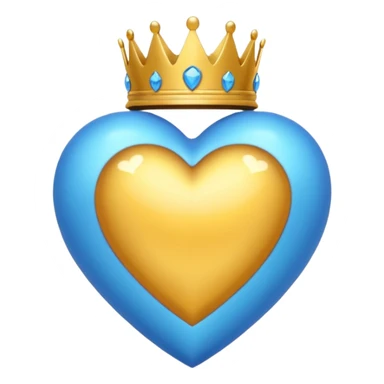 Un emoji de corazón azul con alas y una corona sticker