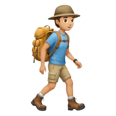 person hiking with backpack, outdoors, trekking sticker