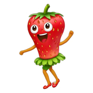 Frutilla bailando sticker