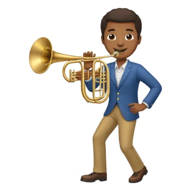black man playing trombone full body sticker