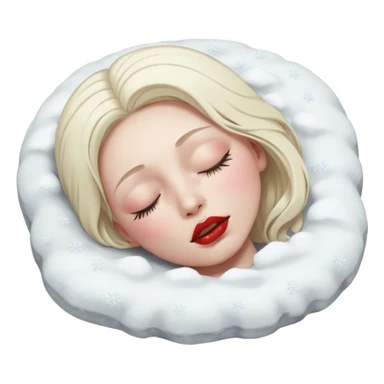 Frozen person dead in snow with close eyes  sticker