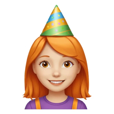 party hatted orange haired girl sticker