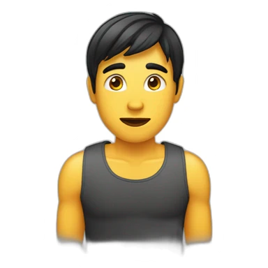 noob met zwart haar sticker